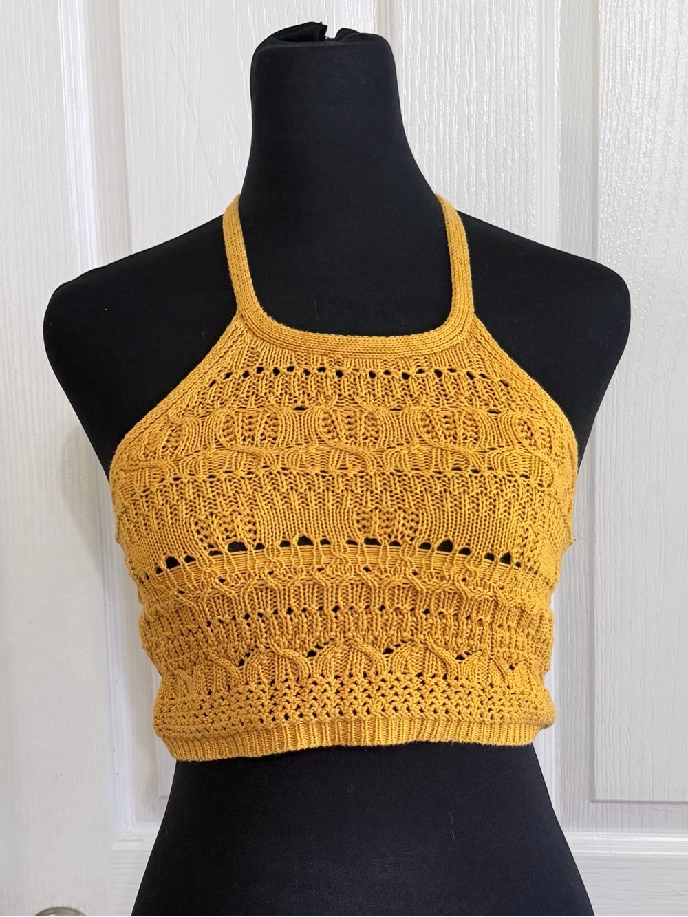Charlotte Russe Mustard Yellow
Crochet Knit Halter Crop Top Boho
Festival